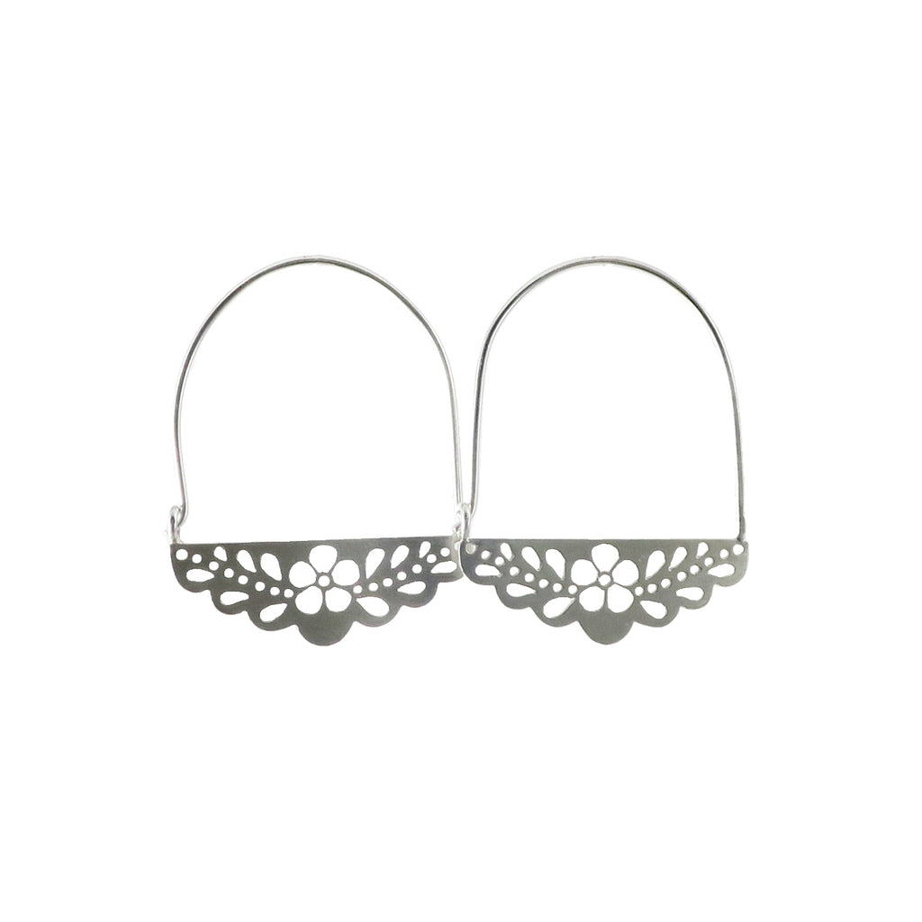 Flower Lace Hoop Earrings