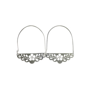 Flower Lace Hoop Earrings