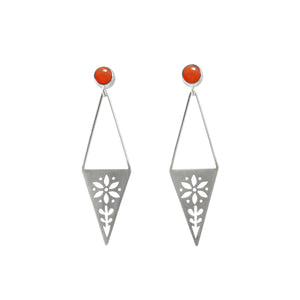 Triangle Garden Post Earrings with Gem