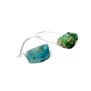 Chrysocolla ~ Carry-On Hoop Earrings