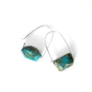 Chrysocolla ~ Carry-On Hoop Earrings