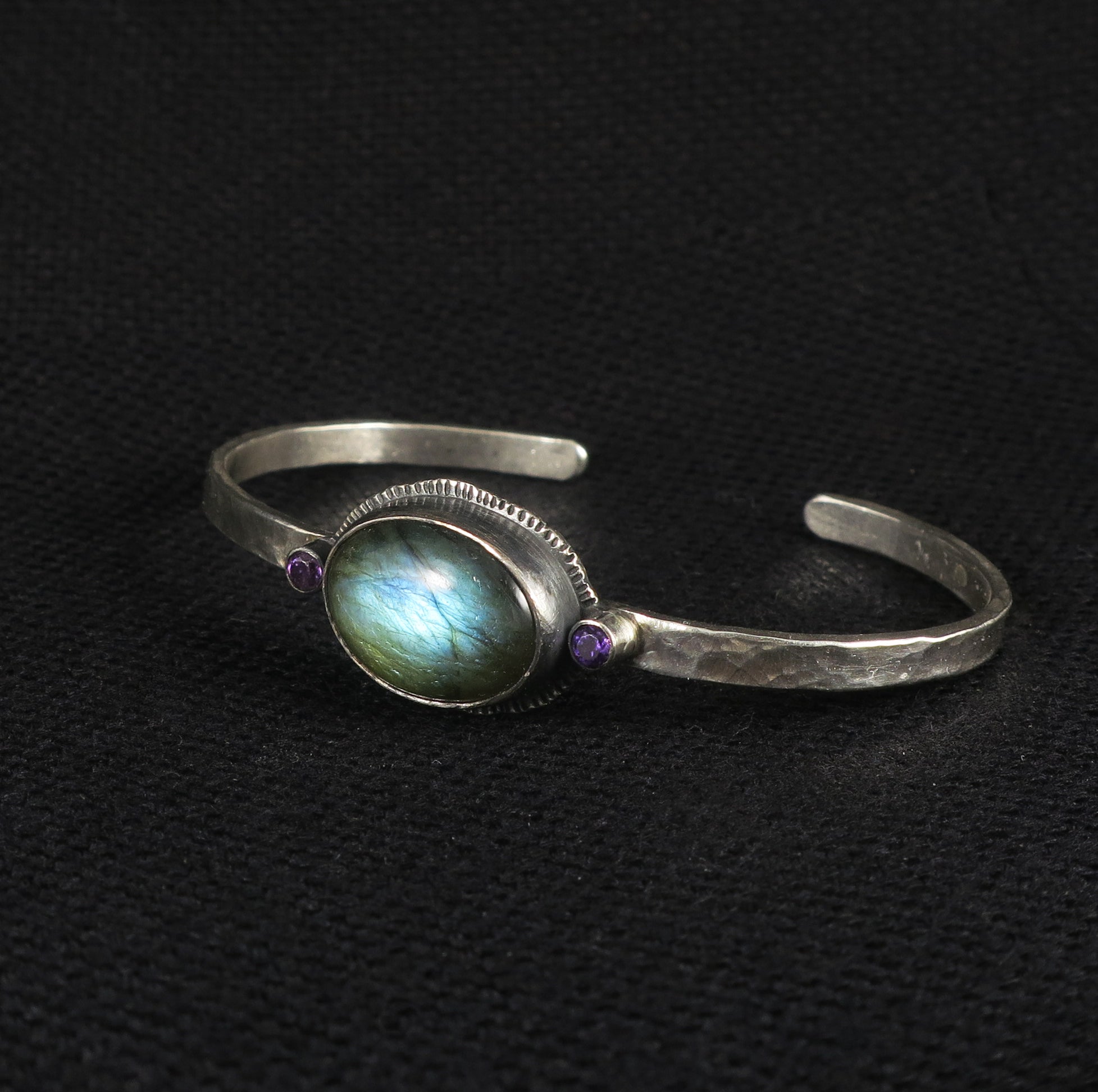 unEarthed cuff with labradorite and amethyst