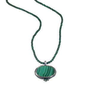 unEarthed necklace with malachite and green tourmaline