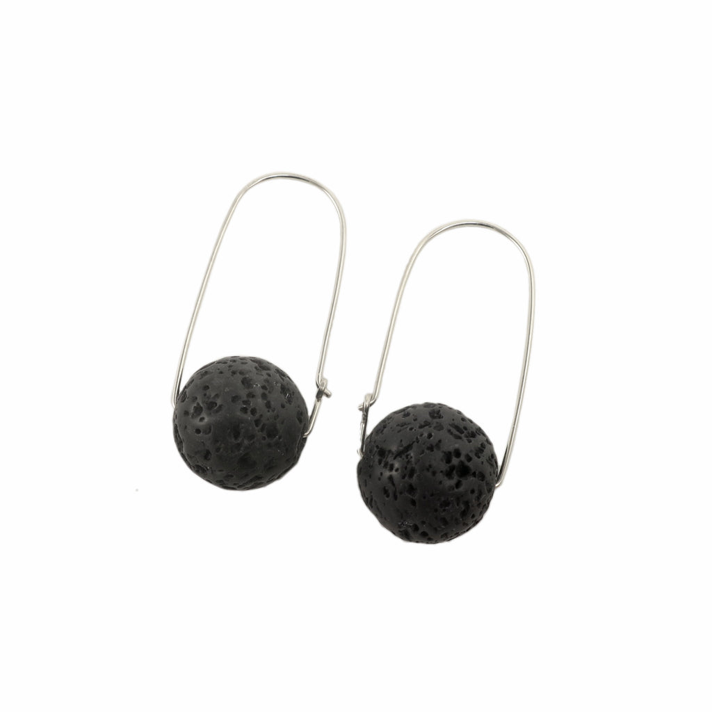 Lava Rock ~ Carry-On Hoop Earrings