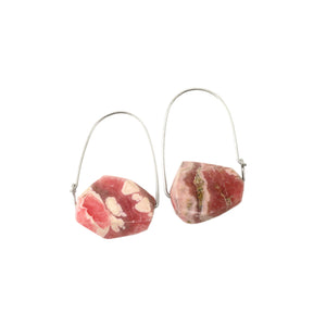 Rhodochrosite ~ Carry-On Hoop Earrings