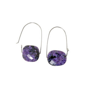 Charoite ~ Carry-On Hoop Earrings