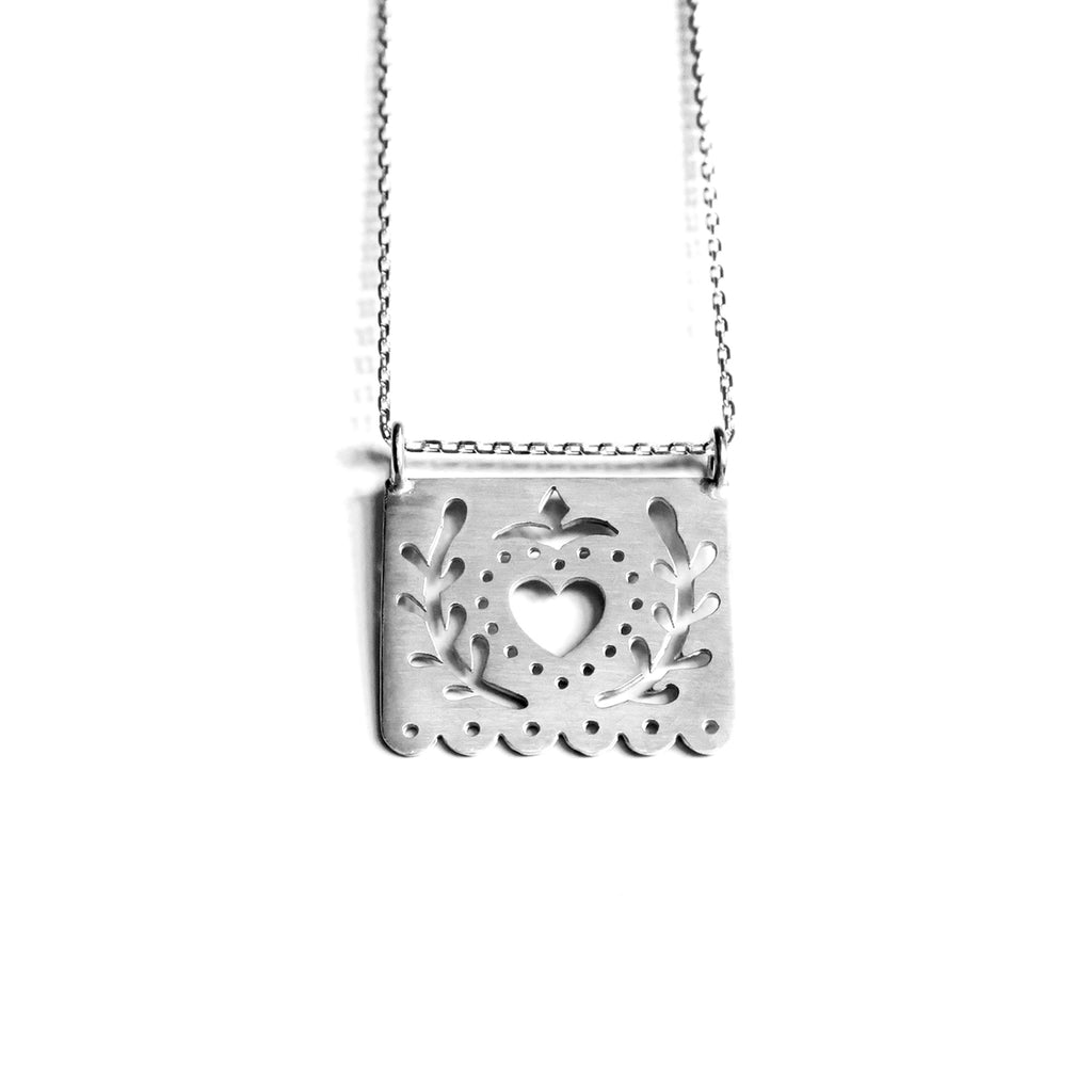 Large Papel Heart Pendant