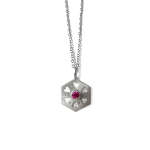 Hexagon Tile Heart Pendant