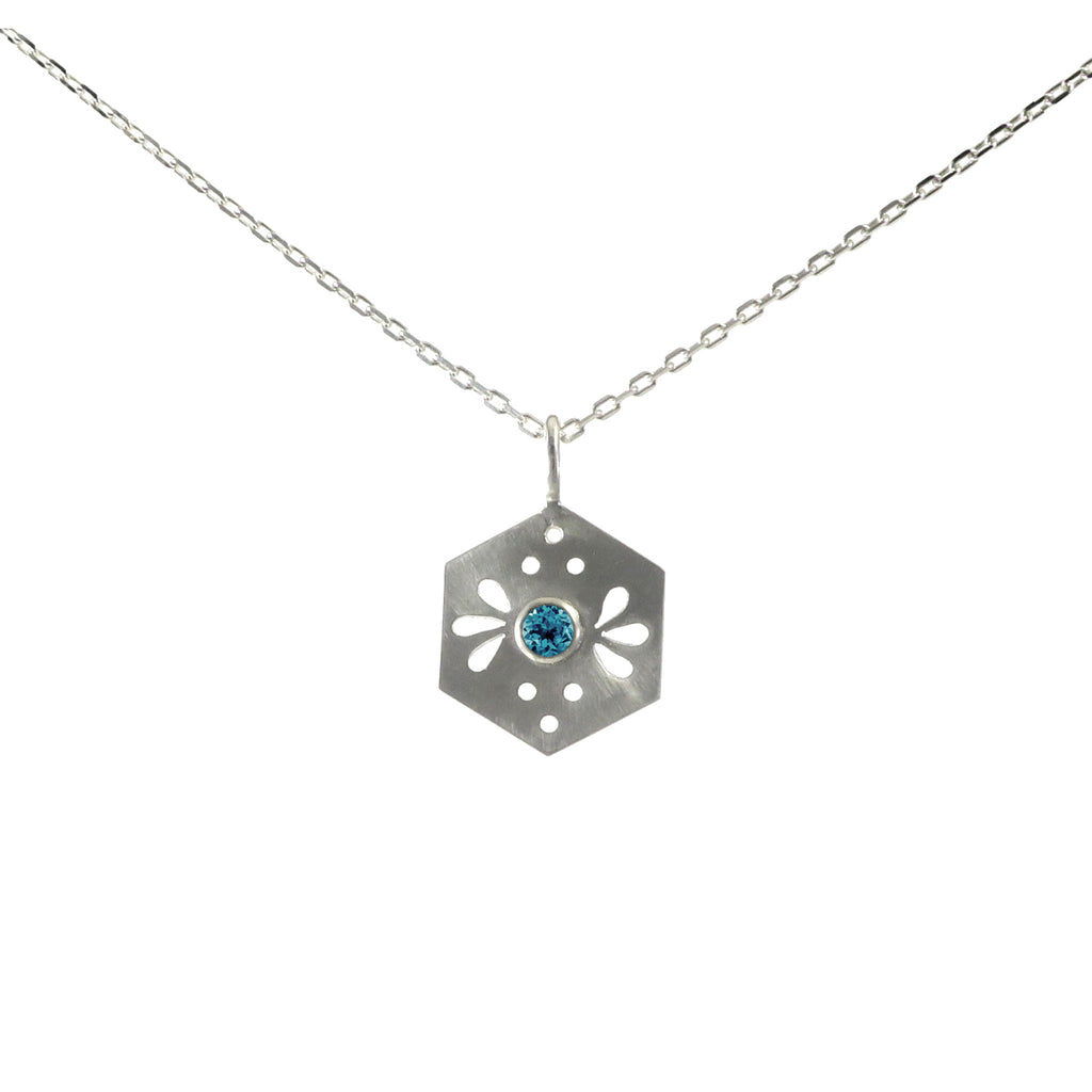 Hexagon Tile Bee Pendant