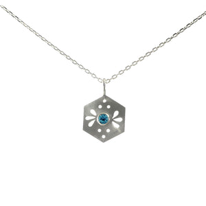 Hexagon Tile Bee Pendant