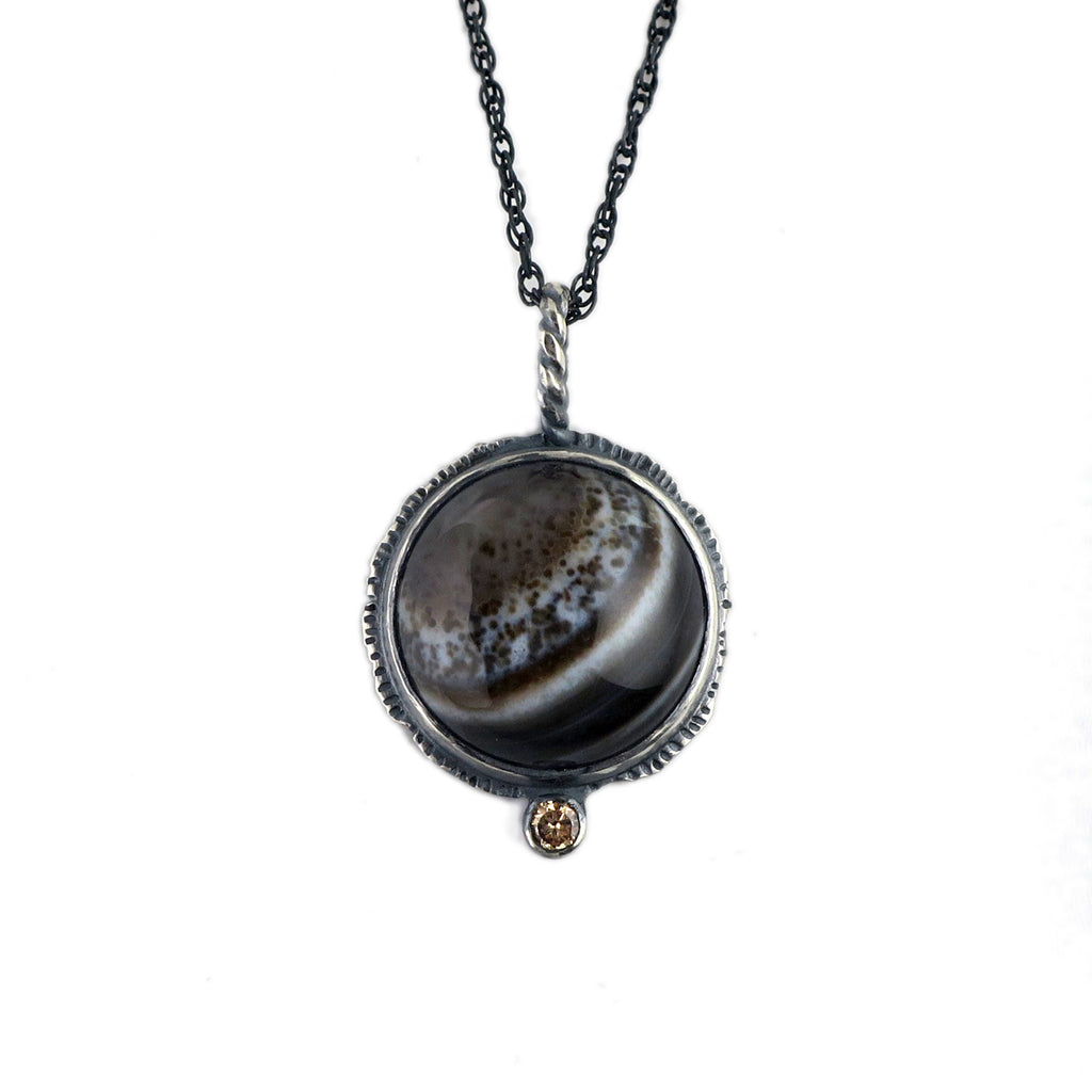 unEarthed necklace with banded agate and citrine
