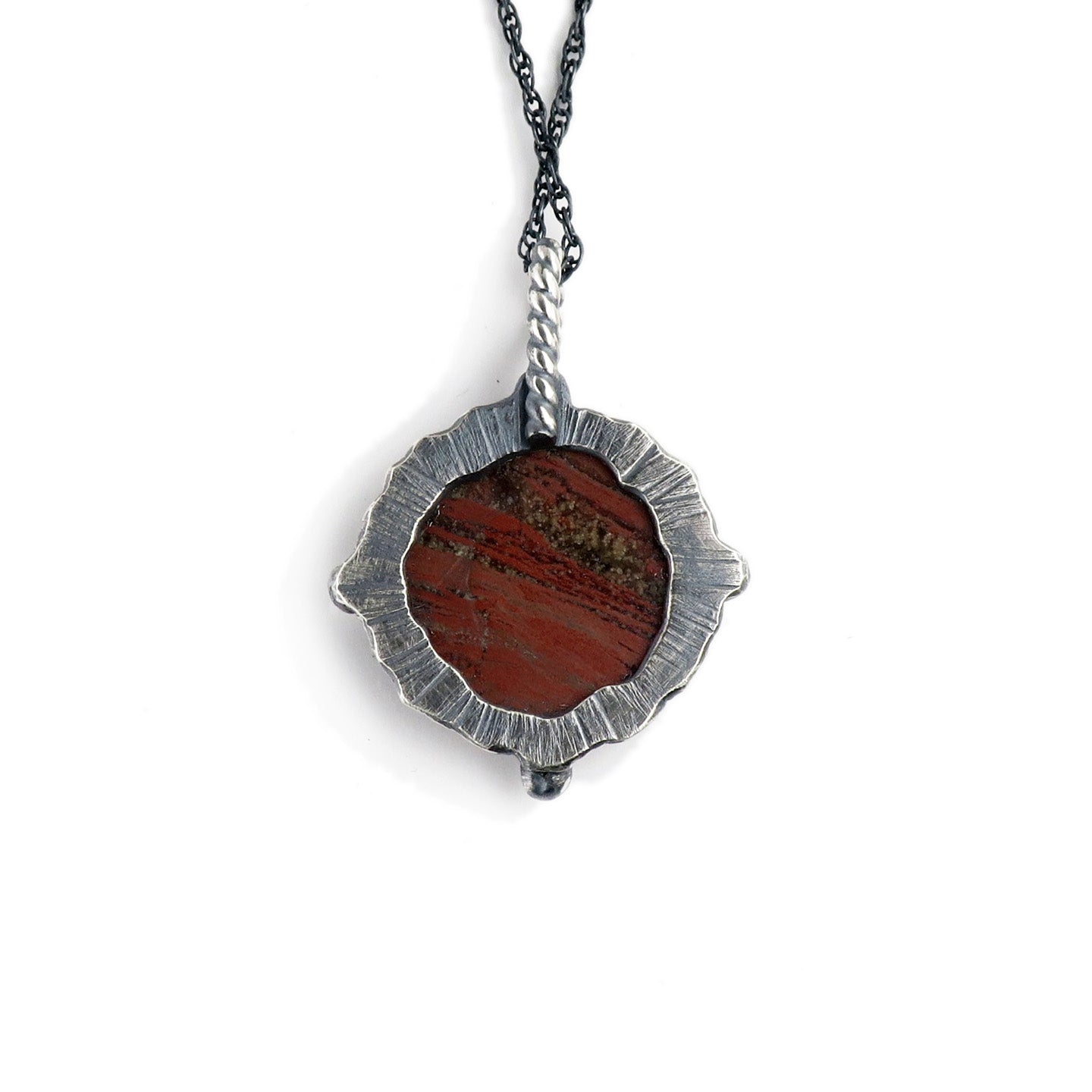 unEarthed necklace with red banded agate and citrine