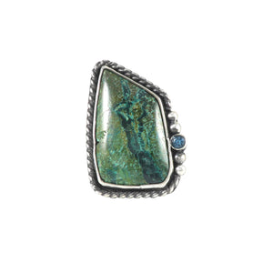 unEarthed ring with chrysocolla and blue topaz