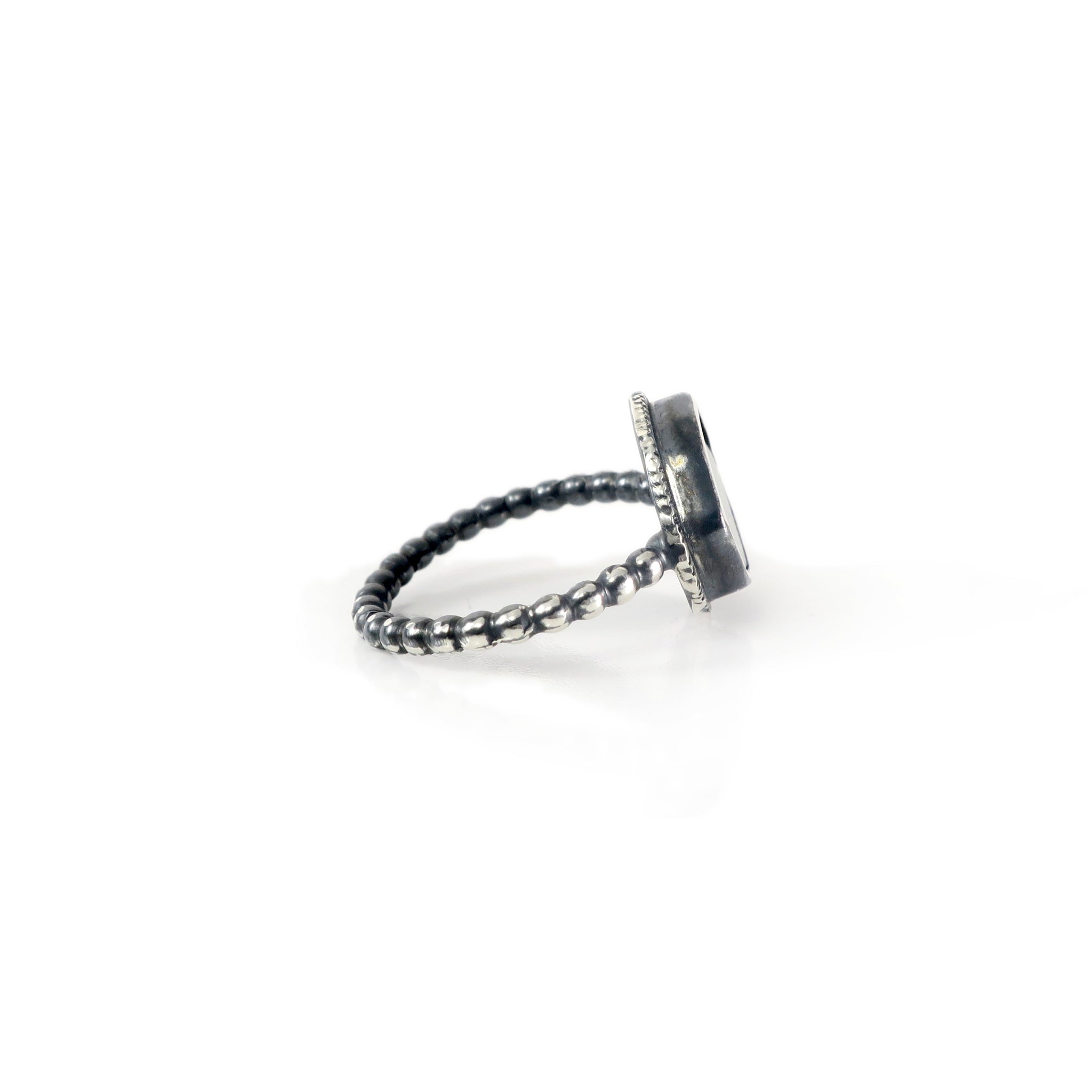 unEarthed ring with tourmaline slice and tanzanite