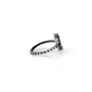 unEarthed ring with tourmaline slice and tanzanite
