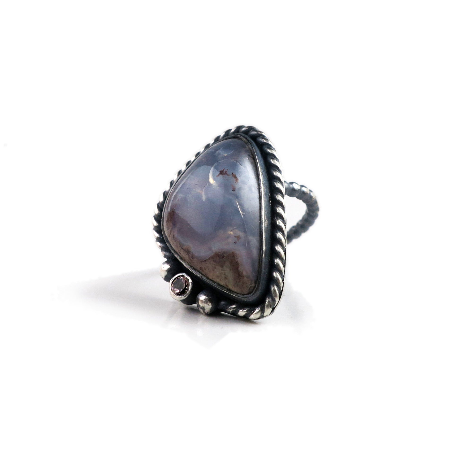 unEarthed ring with mexican opal and tourmaline