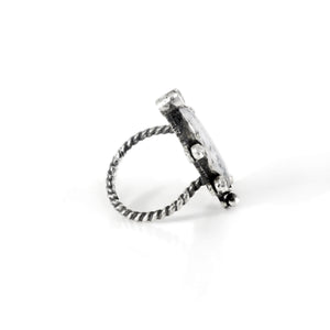 unEarthed ring with dendritic opal and white topaz