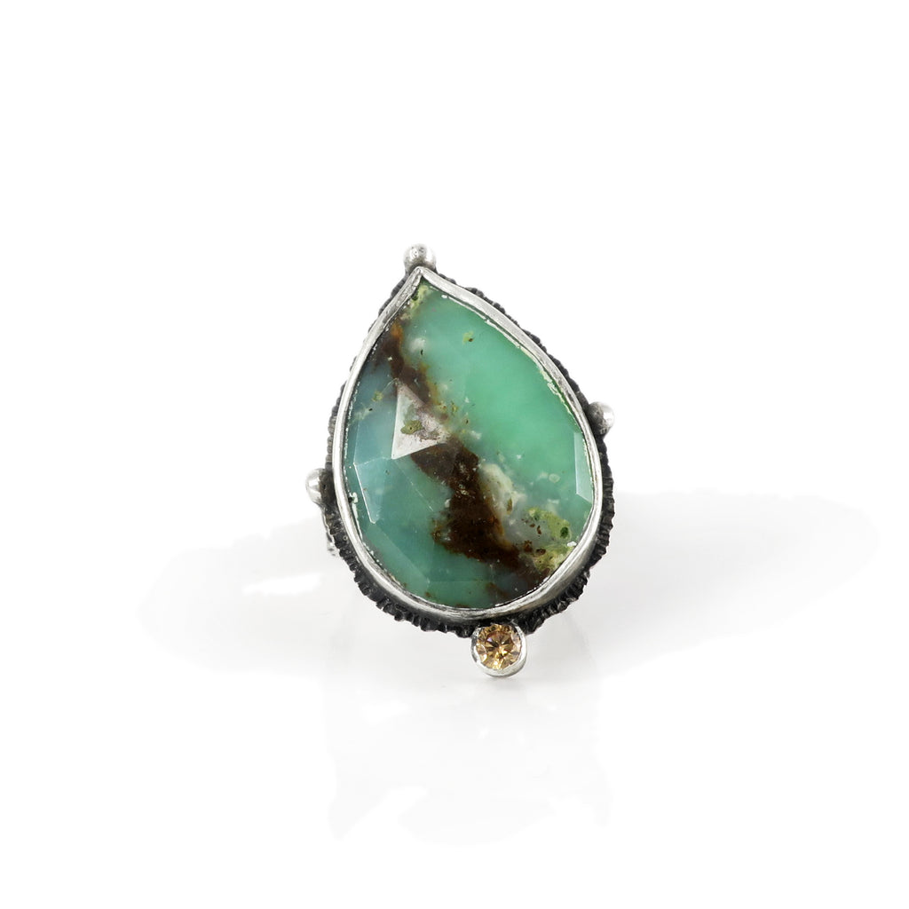 unEarthed ring with chrysoprase and citrine