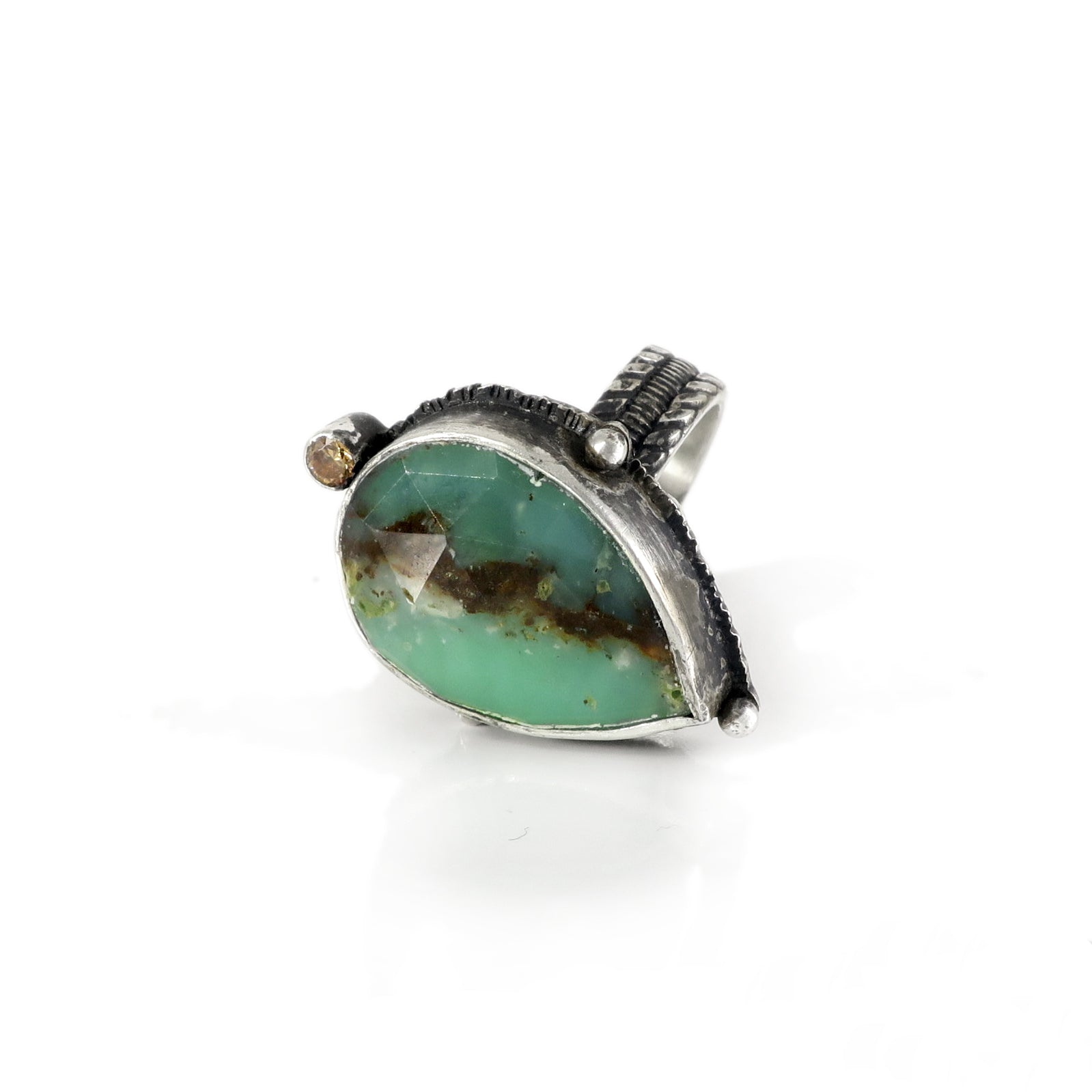 unEarthed ring with chrysoprase and citrine