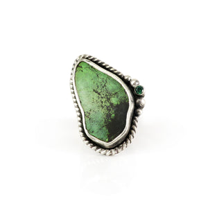 unEarthed ring with green turquoise and green gem