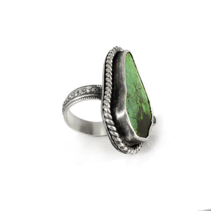 unEarthed ring with green turquoise and green gem