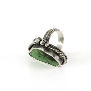 unEarthed ring with green turquoise and green gem