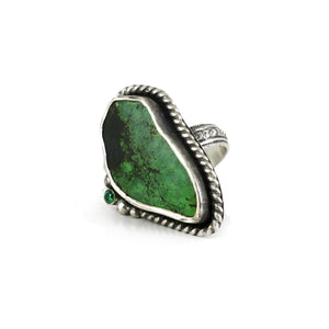 unEarthed ring with green turquoise and green gem