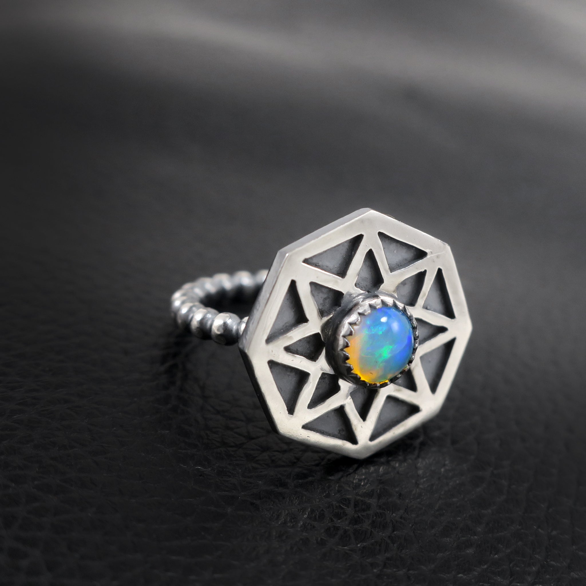 The Cosmos Ring with Opal