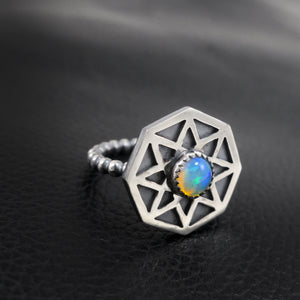 The Cosmos Ring with Opal